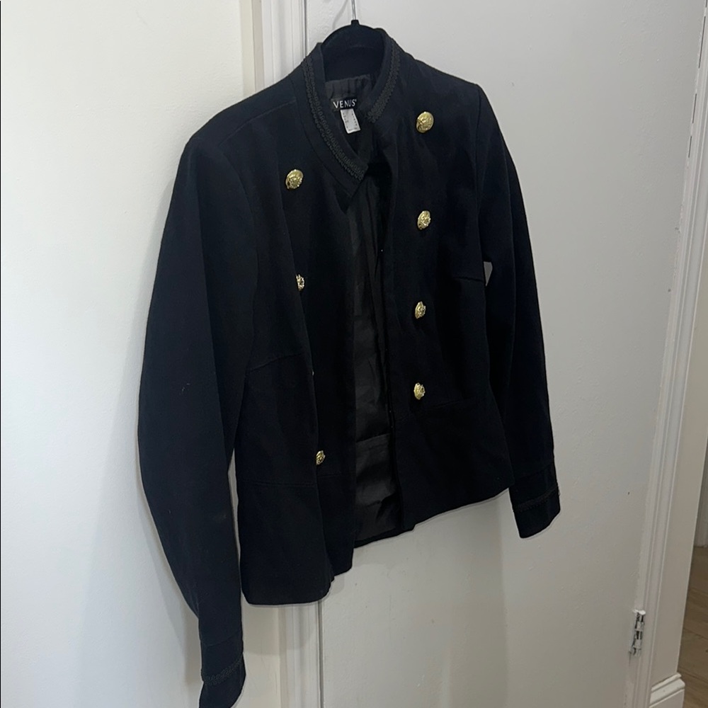 VENUS Black Jacket with Gold Accents